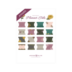 Chrysanthemum Printable Planner Tabs - Archer and Olive