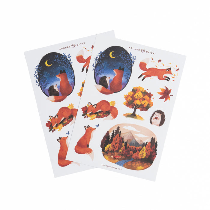 Forest Foxes Sticker Set - Archer and Olive