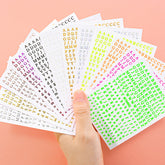 Mini Embossed Letter Sticker 12pcs