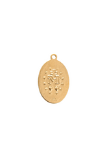 0.8" Gold Over Sterling Silver Oval Miraculous Medal