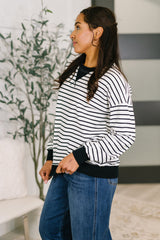 Almost Therapeutic Drop Shoulder Pullover in White and Black