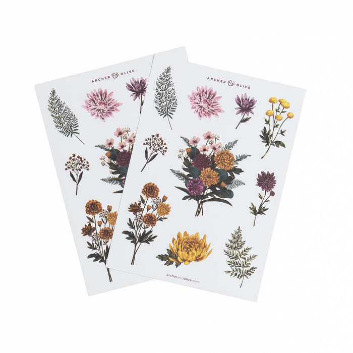 Chrysanthemum Sticker Set - Archer and Olive