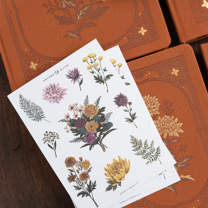 Chrysanthemum Sticker Set - Archer and Olive