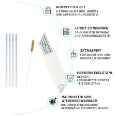 Edelstahl Strohhalme