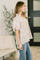 Flower Picking Notch Neck Blouse – alternate view 4