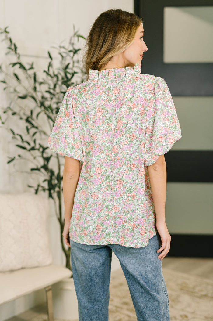 Flower Picking Notch Neck Blouse – alternate view 5