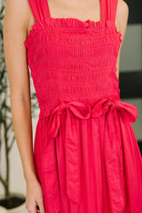 Hold Me Down Midi Dress in Fuchsia – alternate view 2