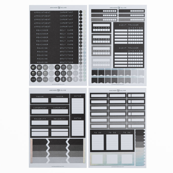 Ink & Type Planning Sticker Set - Archer and Olive