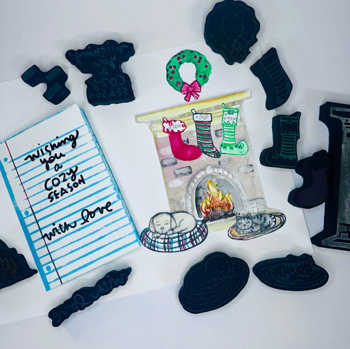 Kae Pea | Cozy Hearth Set | Foam Stamps (Set of 11)