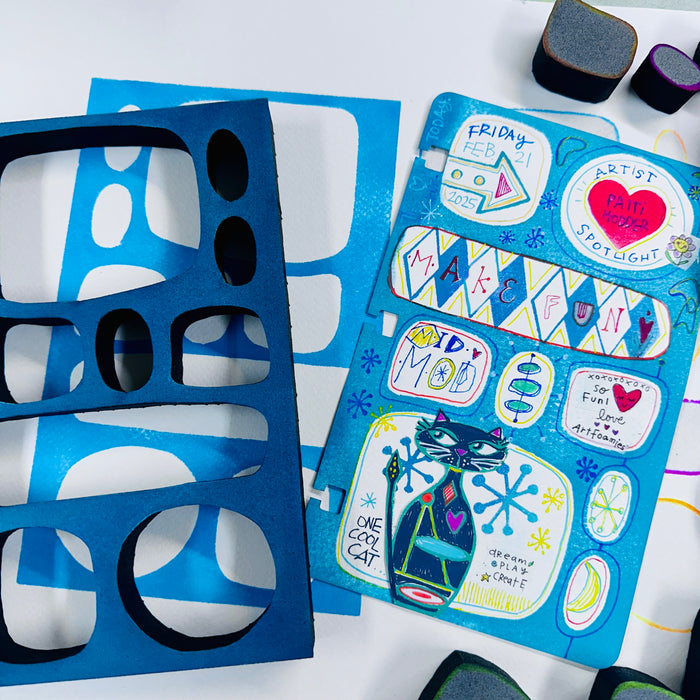 Kae Pea | Dexie Journal Layout | Foam Stamps - Set of 10