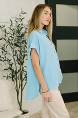 Keep Up Collared Button Down in Sky Blue – alternate view 4