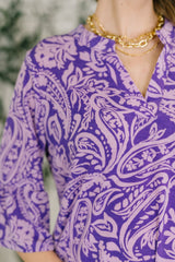 Lizzy Sunday Dress in Purple Paisley – alternate view 2