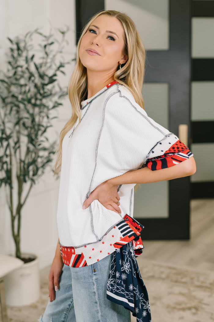 Pretty Prideful Patchwork Detail Top – alternate view 4
