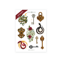 Printable Stickers: Coiled Key - Archer and Olive