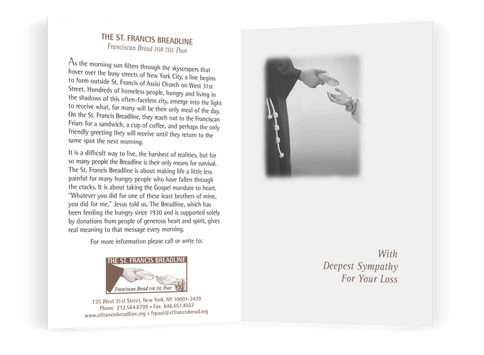 St. Francis Breadline:<br> Deceased Card