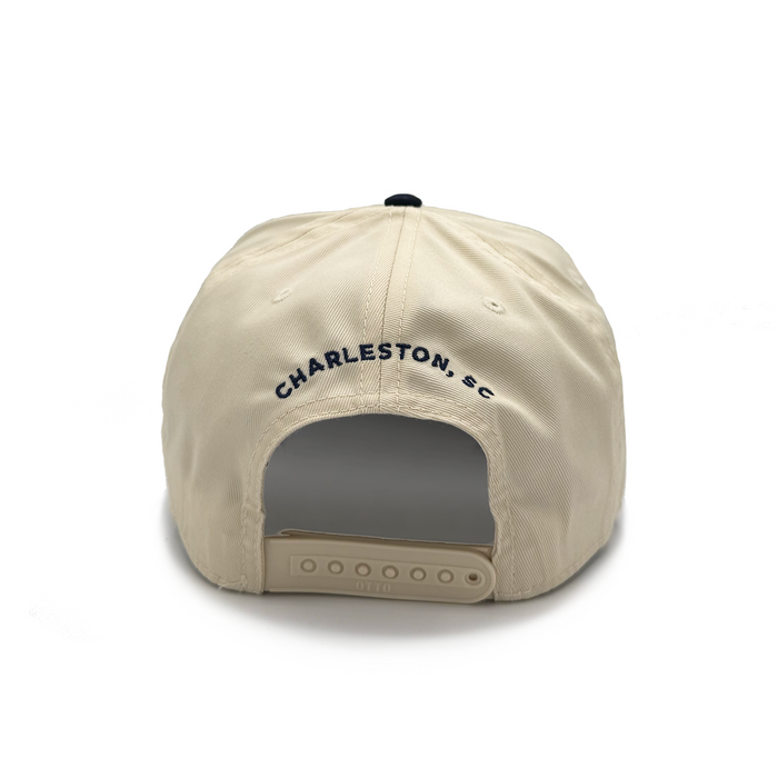Upside Down Uptown Hat Cream and Navy